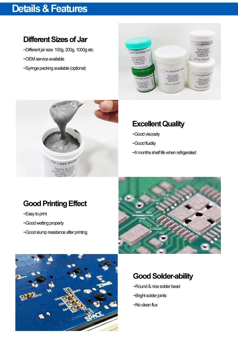 No Clean Sn40pb60 Leaded Tin Lead Solder Paste 40 60