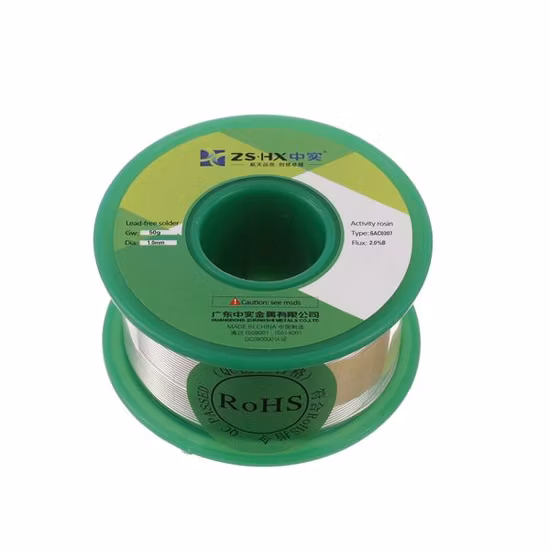Thermal Conductivity 1.2mm Solder Wire Lead Free with Less Spattering